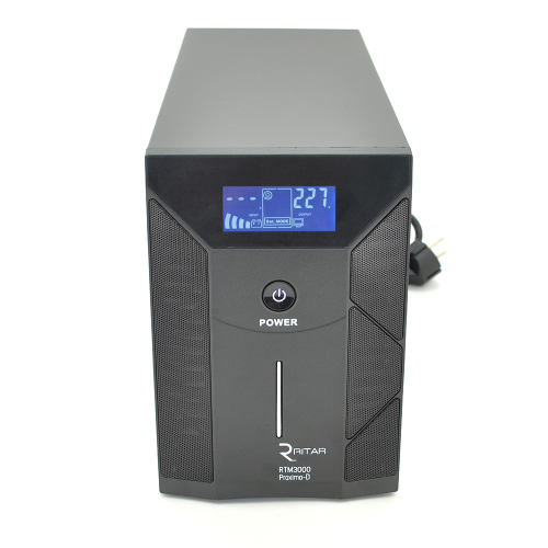 ДБЖ Ritar RTM3000 (1800W) Proxima-D, AVR, 3st, 3xSCHUKO socket, 4x12V9Ah, metal Case Q1 (500 * 245 * 350) 21,8 кг (400 * 145 * 210)