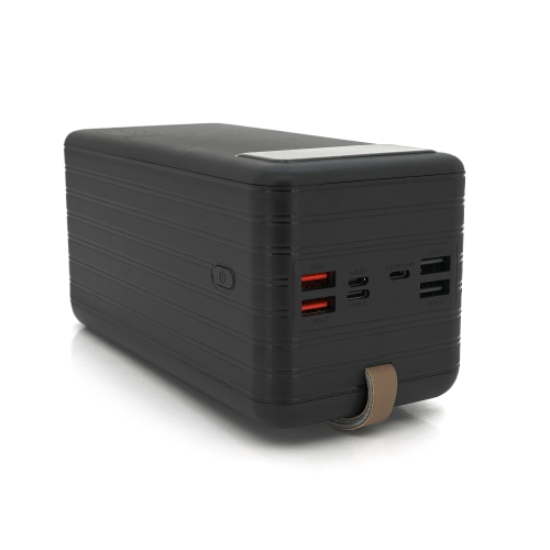 Powerbank TX-80 80000mAh, кабеля USB: Micro, Lighting, Type-C, White / Black, (1460g), Blister