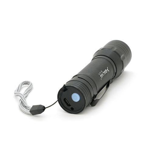 Ліхтарик Bailong BL-19, 3+1 режим, алюміній, вбудований акум, USB кабель, Box