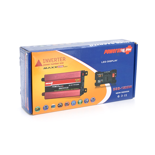 Інвертор напруги NV-1500 (900Вт)+LCD, 12 / 220V, approximated, 1 універсальна розетка, клем, Box