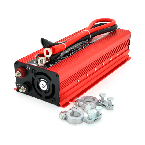 Інвертор напруги ST3000CP (DC:1500W), 12 / 220V з апроксимованою синусоїдою, 1 універсальна розетка, крокодили, BOX