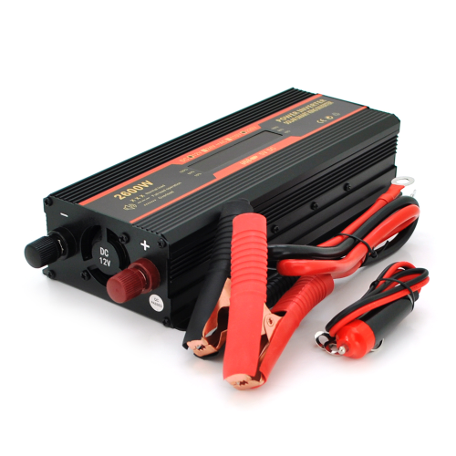 Інвертор напруги CARMAER2600W (1000Вт), 12 / 220V з апроксимованою синусоїдою, 1Shuko, 2*USB (DC:5V / 2A), крокодили+ прикурювач, Q20