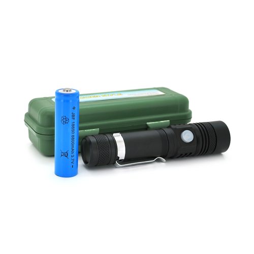 Ліхтар ручний PIPO KY-T6, 1LED T6, 3W, 3 режими, ZOOM, 18650 / 2800mAh, Black, IP44, USB-microUSB, 125х28х25мм, BOX