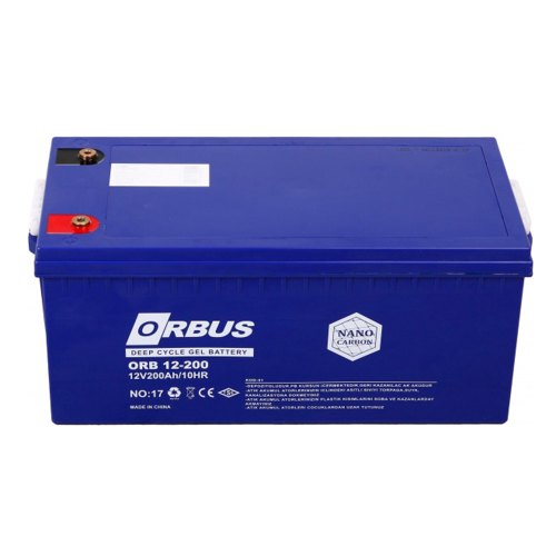 Акумуляторна батарея ORBUS CG12200 GEL 12 V 200 Ah (522 х 238 х 222) Blue 62 kg Q1 / 24