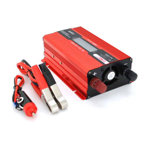 Інвертор напруги UKC+LCD, 500ВА(300Вт), 12 / 220V, approximated, 1 універсальна розетка, клем + крокодили