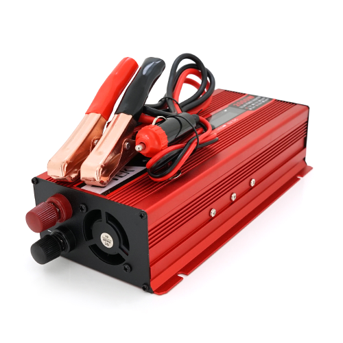 Інвертор напруги V-TEK+LCD 2000ВА(1200Вт), 12 / 220V, approximated, 1 універсальна розетка+USB, клеми+крокодили, АЗУ, Box