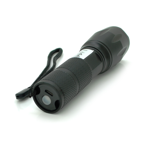 Ліхтар ручний CATA CT-8025, 1LED Cree XM-L T6, 10W, 5 режимів, ZOOM, 18650 / 3400 вбудований, Black, IP44, microUSB, 132х33х27мм, BOX