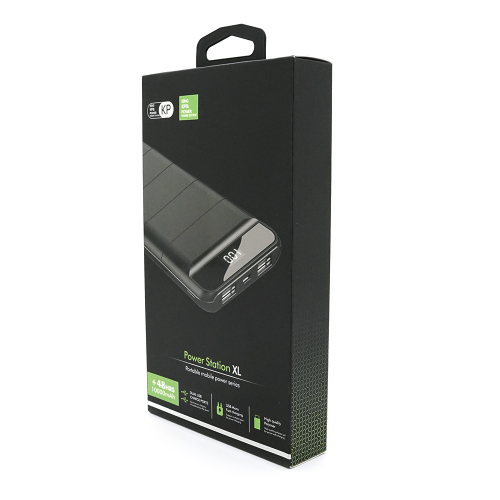 Powerbank KP KP-13 10000mAh, Output:2USB, White / Black, (310g), Blister