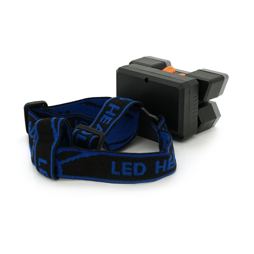 Налобний ліхтарик Voltronic MJ 2022,3 led 3W, 2 Led Cob, 4 режими, корпус-пластик, водостійкий, ip44, живлення АКБ вбудований ААА, USB micro кабель, 6500K, BOX
