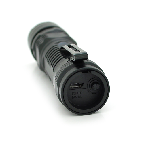 Ліхтар ручний POWERMASTER MS-811, 1LED Cree Q5, 10W, 3 режими, ZOOM, 18650 / 2400 вбудований, Black, IP44, microUSB, 121х29х25мм, BOX