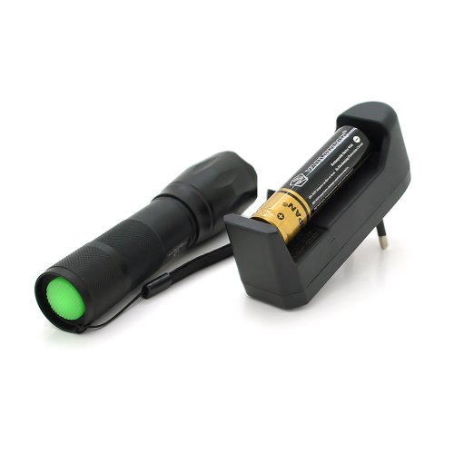 Ліхтар ручний VARLONPAN MX-812-T6, 1LED Cree XM-L T6, 3W, 5 режимів, ZOOM, 18650 / 2800mah (перехідник 3*AAA), Black, IP44, СЗУ, 130х32х27мм, BOX