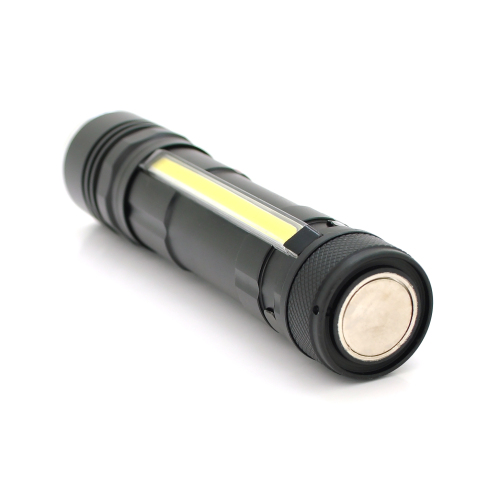 Ліхтарик Bailong BL-26+COB, Zoom, 3 режими, алюміній, компас, акум 18650, USB кабель, магніт, СЗУ, BOX
