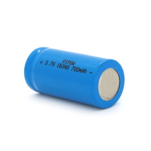 Акумулятор Li-Ion Vipow ICR16340 / CR123 FlatTop, 700mAh, 3.7V, Blue Q50 / 500