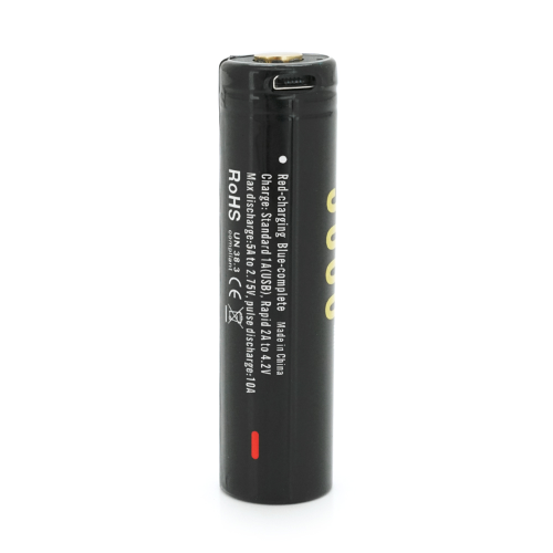 Акумулятор Li-Ion Soshine 18650 18650USB-3.7-3000, microUSB, 3000mAh, 5A, 4.2 / 3.6 / 2.75V, Black