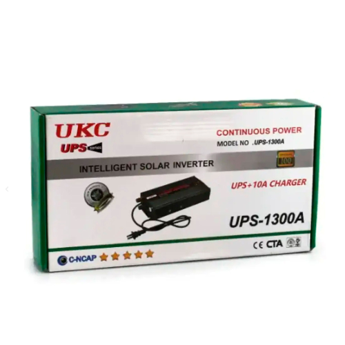 Інвертор напруги UKC 1300ВА(650Вт)+CHARGE 10A, 12 / 220V approximated, 1 універсальна розетка, Box