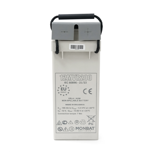 Акумуляторна батарея MONBAT FRONT TERMINAL 12MVR200 AGM 12V / 200 Ah, 555x125x316 мм, 59.2 кг