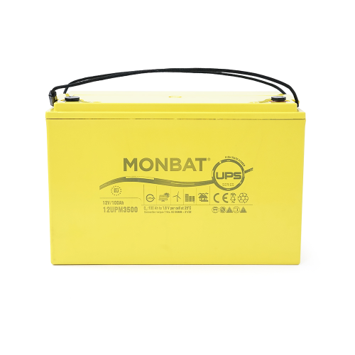 Акумуляторна батарея MONBAT TOP TERMINAL 12UPM3500 AGM 12V / 100 Ah, 340x173x220 мм, 35.5 кг