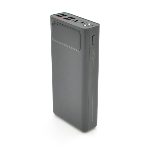 PowerBank XO-PR123 30000mAh, flashlight, Input :5V / 2.5A, 9V / 2A, 12V / 1.5A (Micro,Type-C,Lightning), Output:5V / 3A ,9V / 2A, 12V / 1.5A (3USB,Type-C), Q56,plastic,Black