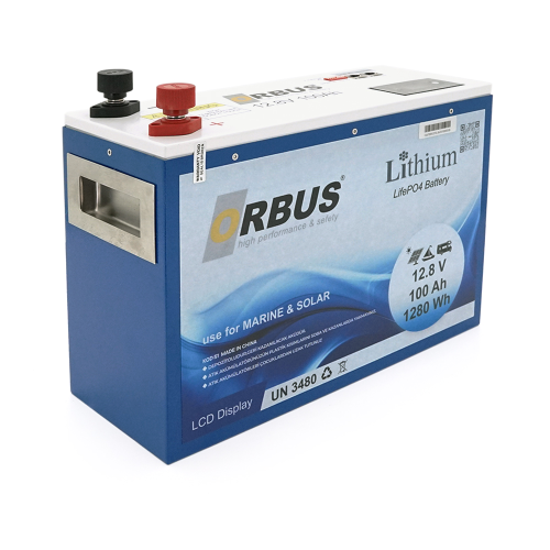 Акумуляторна батарея ORBUS LiFePO4 12,8V 100Ah,(100 / 100A) 360x140x250 mm, 12kg