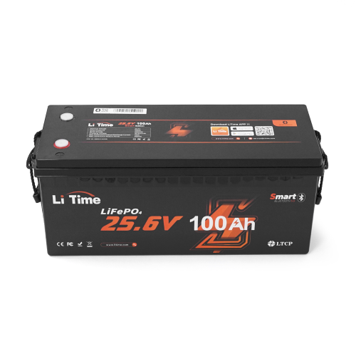 Акумуляторна батарея LiFePO4 Li-TIME 25.6V 100Ah, 2560Wh, BMS 100A, BT, до 6000 циклів, 532*207*215мм, 20.6kg