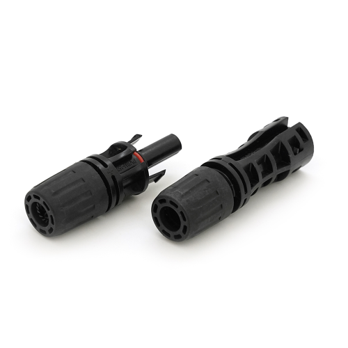 Коннектор MC4 Risin, 1500V, 65A, мідний суцільний затискач, трубчастий, під перетин 4-10мм&sup2;, 0.5мом, вогнестійкість UL94-VO, IP68 Q500 Black