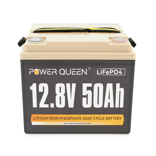 Акумуляторна батарея LiFePO4 Power Queen 12.8V 50Ah 640Wh, BMS 50A, BASIC, ≥4000 циклів, 198*166*170мм, 5.7kg