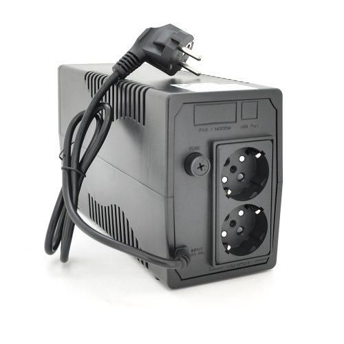 ДБЖ Hikvision DS-UPS600 / EU, 600ВА / 360 Вт LED, 2xUniversal socket, 1x12V / 7Ah, 4,2 кг, 274&times;95&times;139 мм