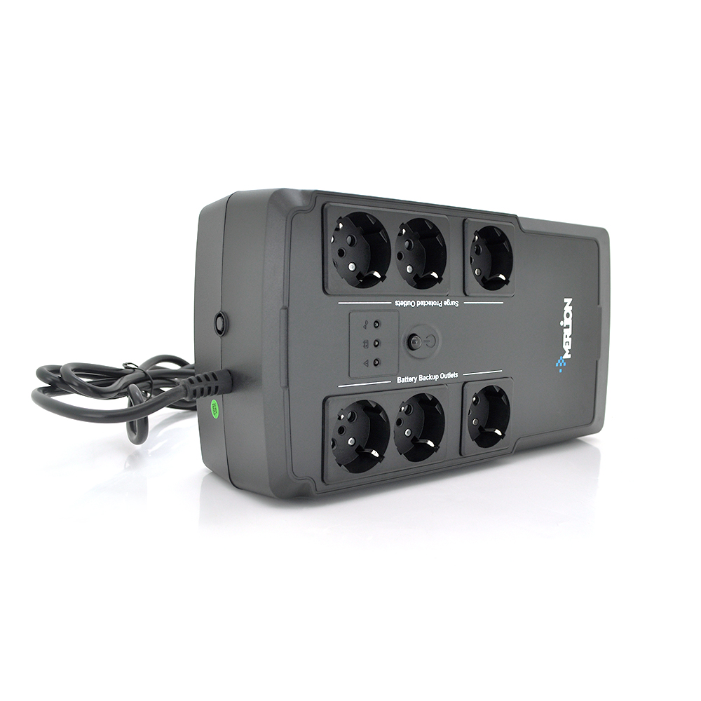 ДБЖ Merlion BUDA 800 (450W) LED, 180-270VAC, AVR 1st, 6 SCHUKO (3 * BatteryBackup + 3 * Surge), 1x12V5Ah, plastik Case Q4 (305x159x95) 2.9кг