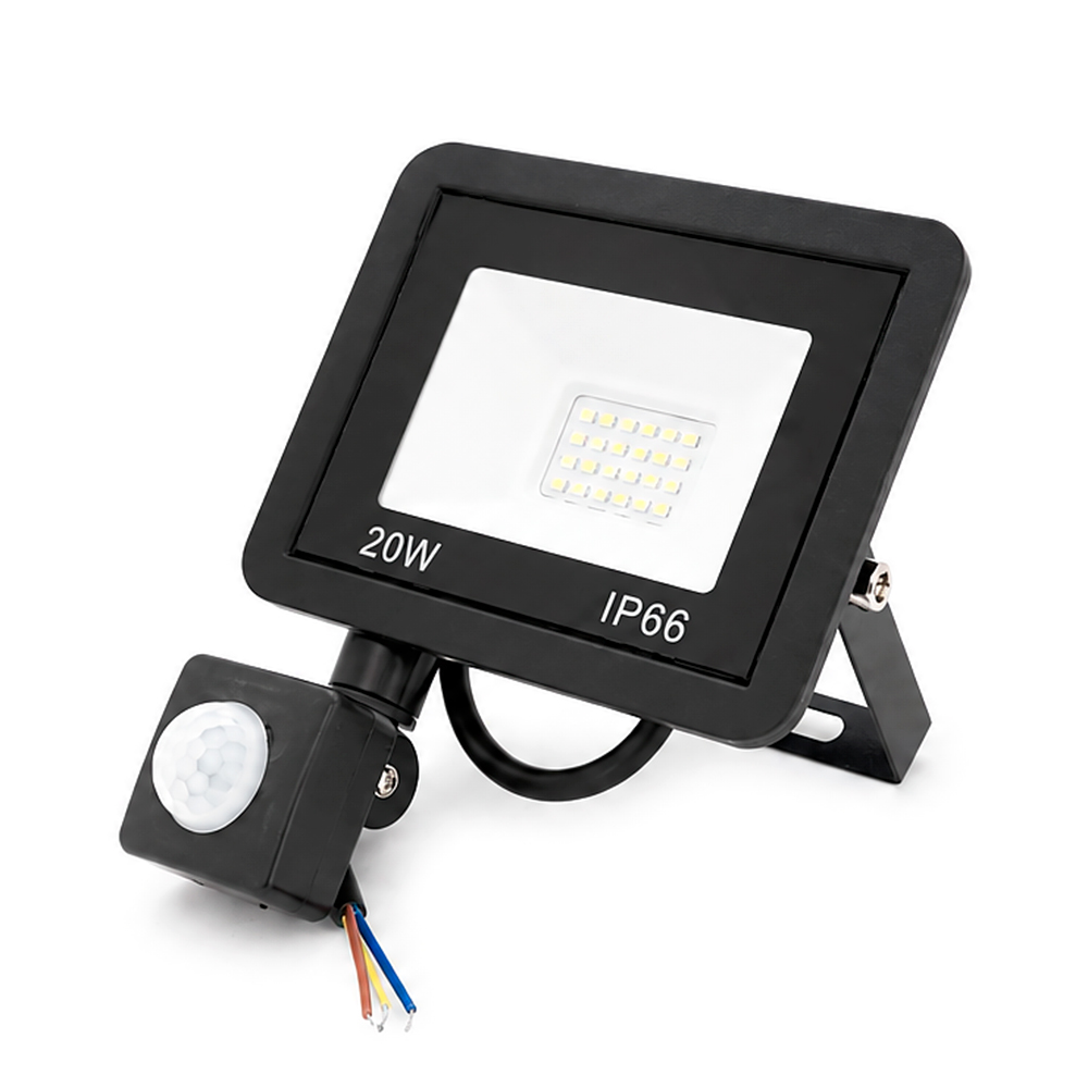 Прожектор SLIM SENSOR LED RITAR RT-FLOOD/MS20A, 20W, 24xSMD2835, IP65, 2000Lm, 6500K (100%), PF>0.9  Ra>70, 125*140*25mm