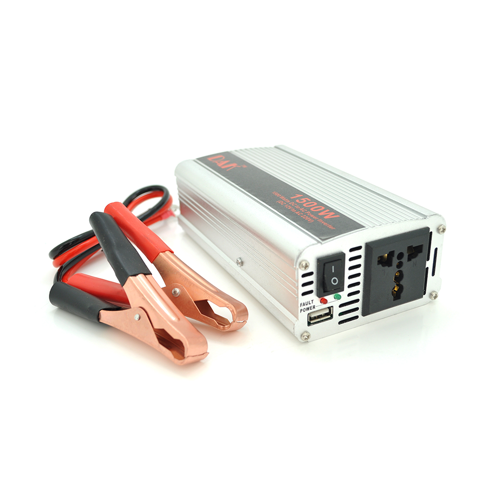 Інвертор напруги Voltronic, 1500ВА(600Вт), 12 / 220V з апроксимованою синусоїдою, 1 універсальна розетка, клеми + крокодили