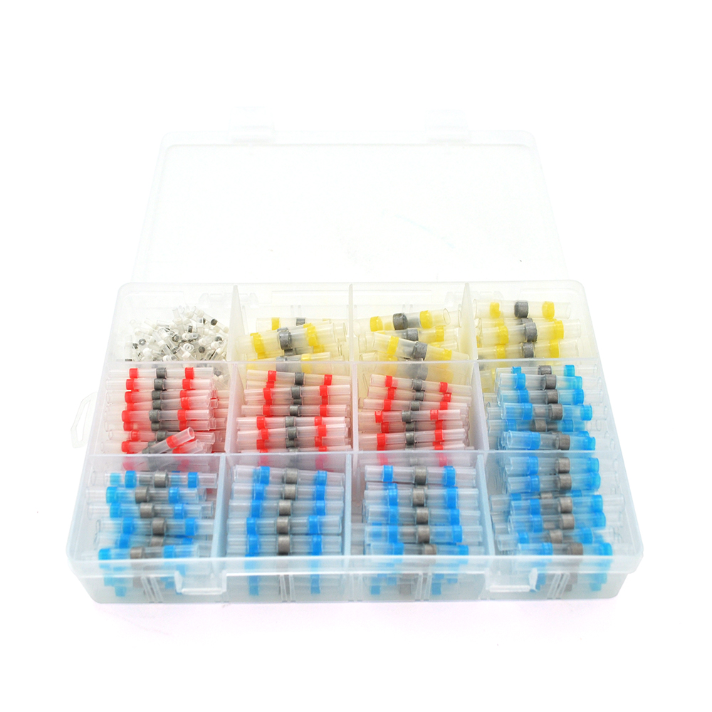Набор термоусадочних гільз з припоєм Red 0.5-1.50mm² (50) Blue 1.50-2.50mm² (100)Yellow 4.00-6.00mm² (10)White0.25-0.35mm² (40)