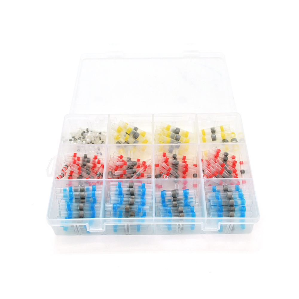 Набор термоусадочних гільз з припоєм Red 0.5-1.50mm² (100) Blue 1.50-2.50mm² (90)Yellow 4.00-6.00mm² (20) White0.25-0.35mm² (40)