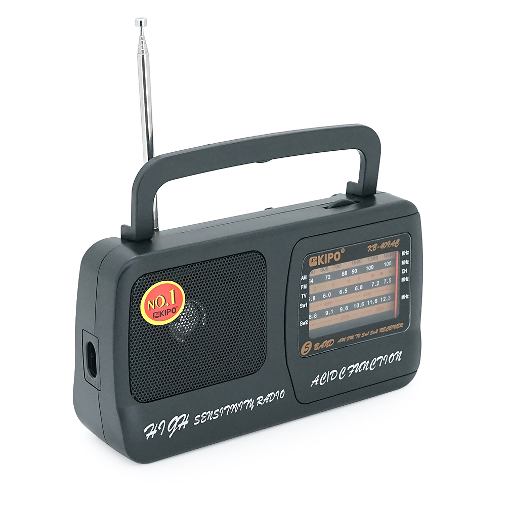Радіоприймач KIPO KB-408, FM радіо, AUX, корпус пластмас, Black, BOX