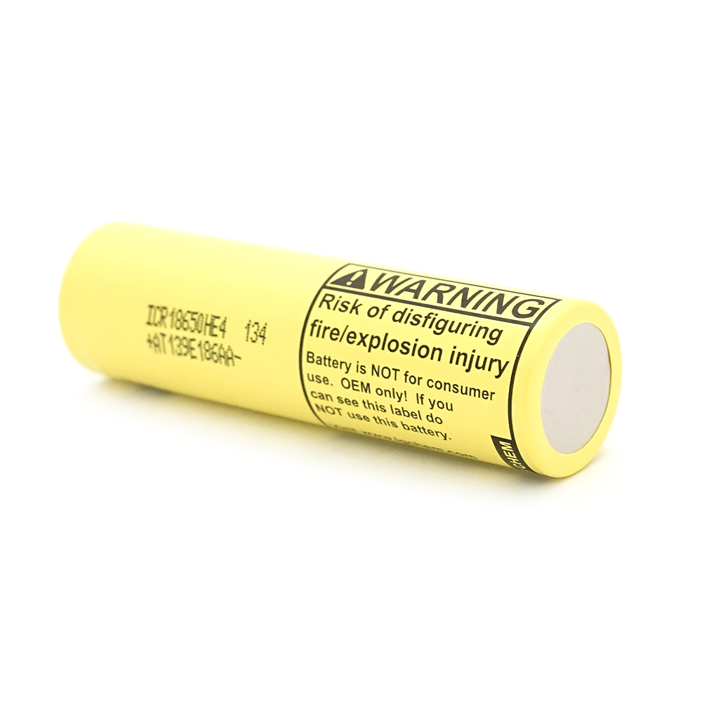 Акумулятор 18650 Li-Ion LG LGDBFIE41865 (LG HE4), 2500mAh, 20A, 4.2 / 3.6 / 2.5V, жовті