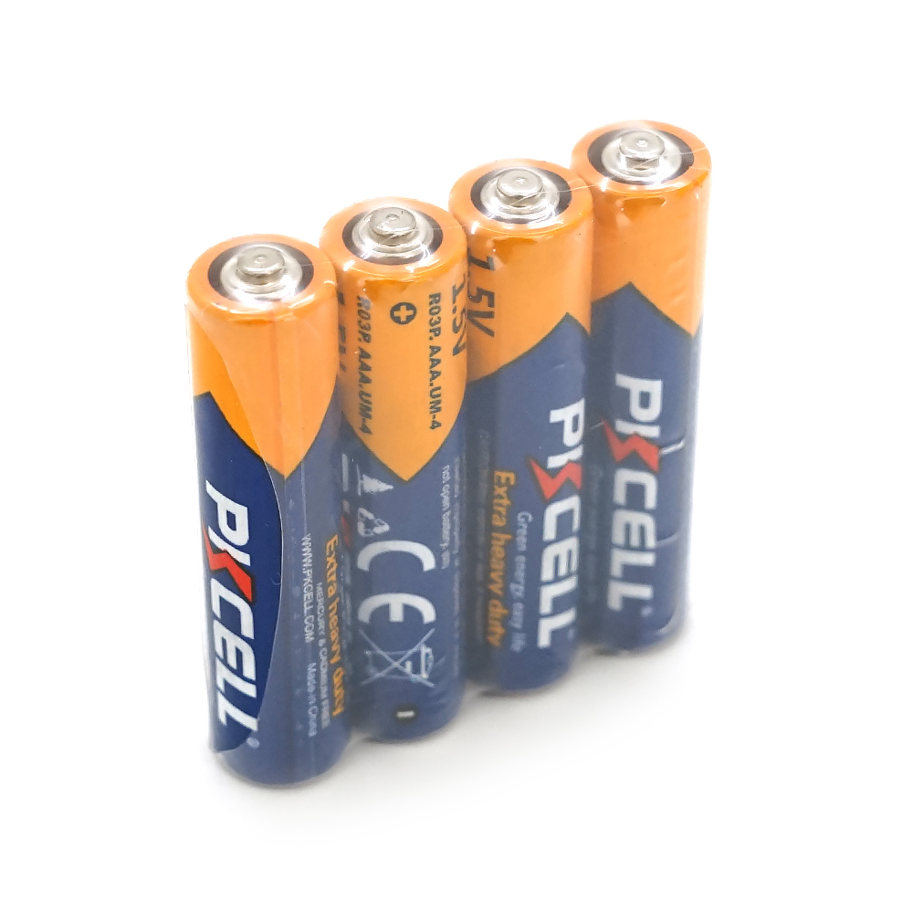 Батарейка сольова PKCELL 1.5V AAA/LR03, 4 штуки  в  shrink, Q10/300