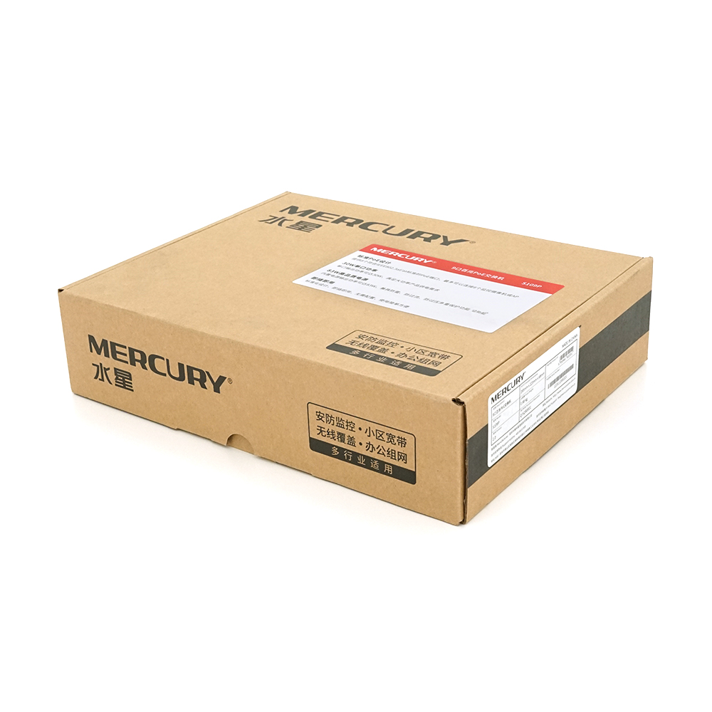Комутатор POE 48V Mercury S109P 8 портів POE + 1 порт Ethernet (Uplink) 10 / 100 Мбіт / сек, БП в комплекті, BOX (285*223*68) 0,97 кг (216*131*30)