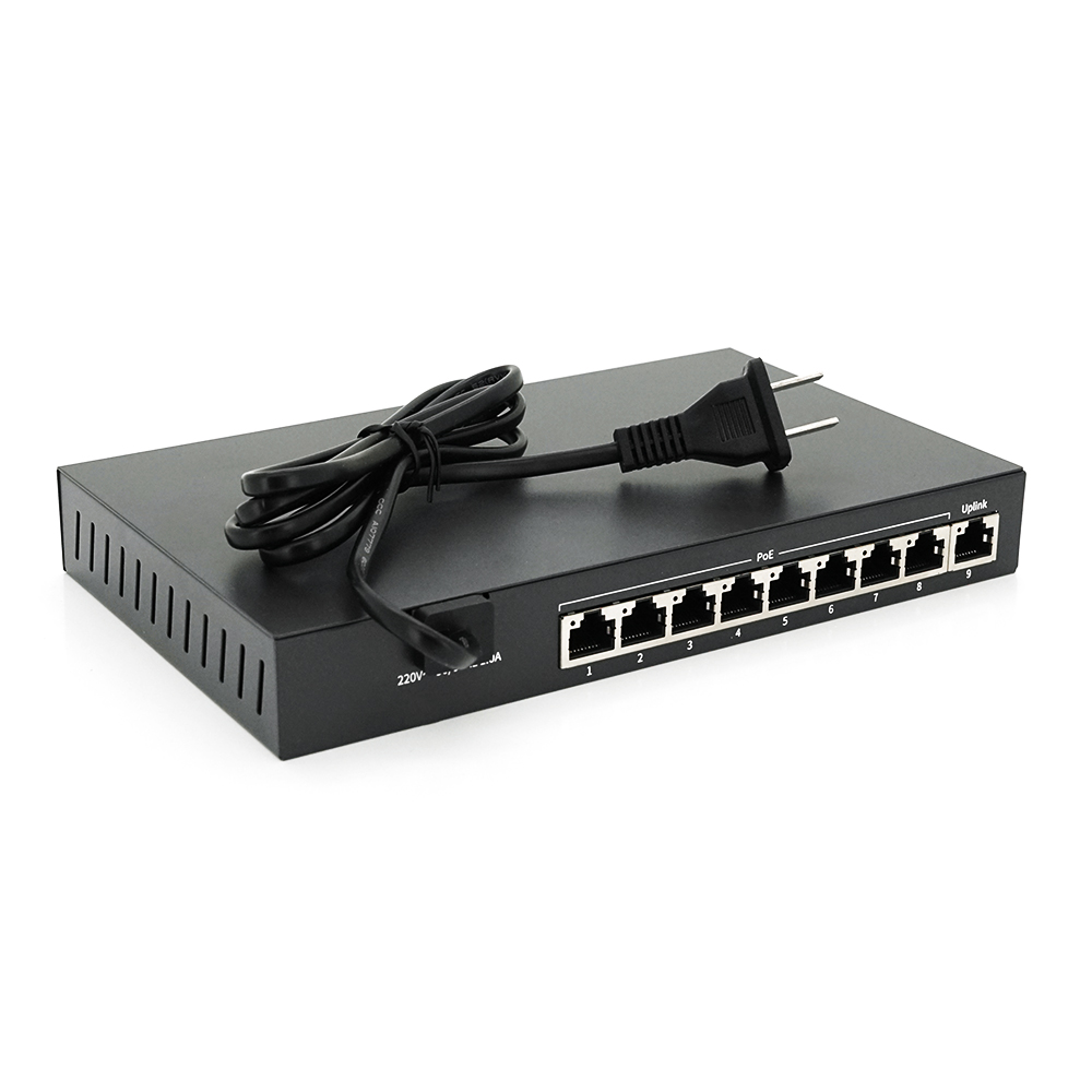 Комутатор POE 48V Mercury S109P 8 портів POE + 1 порт Ethernet (Uplink) 10 / 100 Мбіт / сек, БП в комплекті, BOX (285*223*68) 0,97 кг (216*131*30)