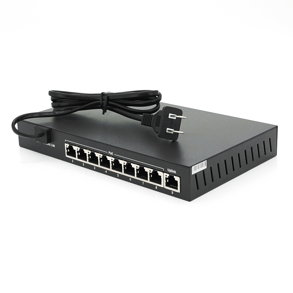 Комутатор POE 48V Mercury S109P 8 портів POE + 1 порт Ethernet (Uplink) 10 / 100 Мбіт / сек, БП в комплекті, BOX (285*223*68) 0,97 кг (216*131*30)