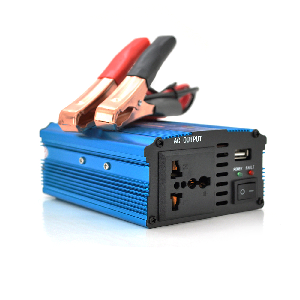 Інвертор напруги Voltronic, 500ВА(300Вт), 12 / 220V, approximated, 1 універсальна розетка, крокоділли, 1 USB вихід, Box