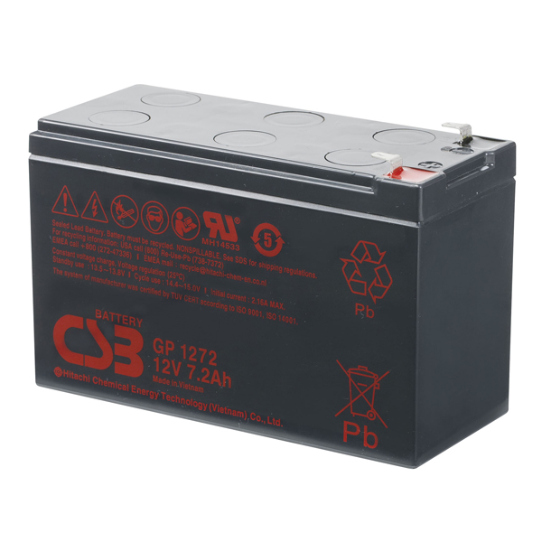 Акумуляторна батарея CSB GP1272F2, 12V 7,2Ah (25W) (151х65х100мм) 1.9кг Q10 / 420