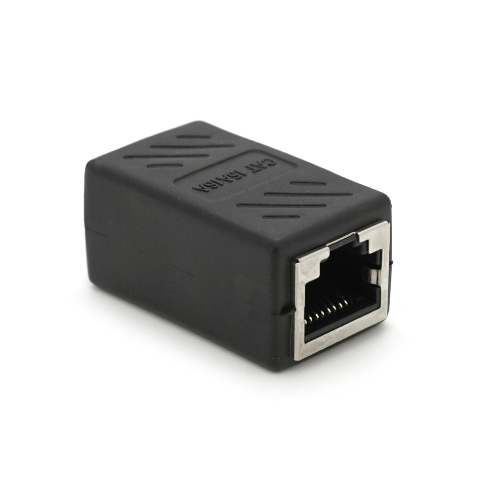 З'єднувач RJ45 8P8C мама / мама RJ45 для з'єднання кабелю, екранований, чорний