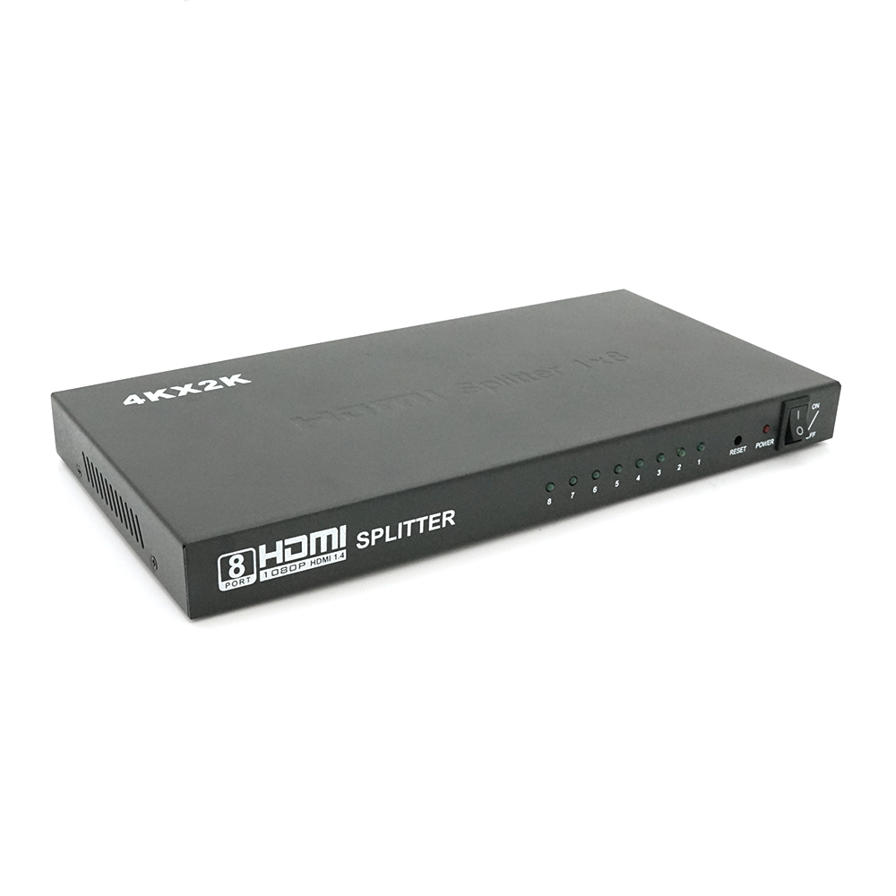 Активний HDMI спліттер 1 => 8 портів, 4K X 2K, 1080р, 1,4 версія, Box