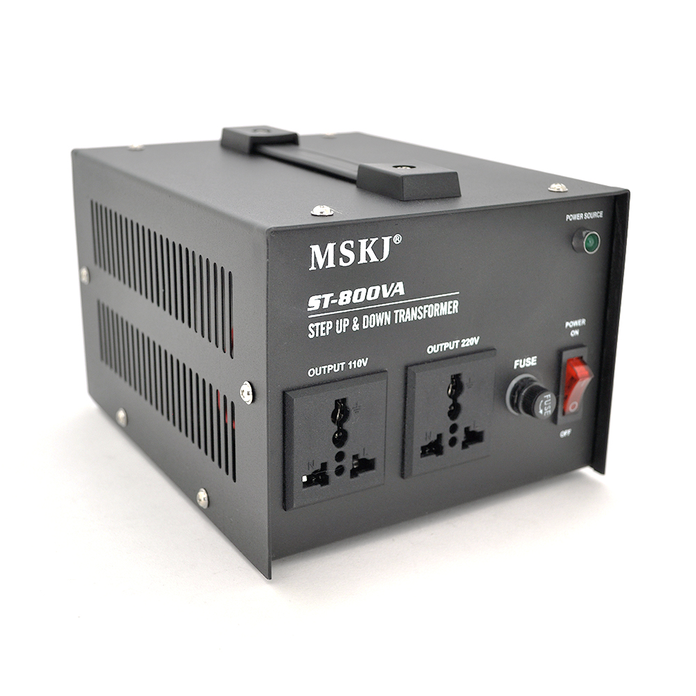 Перетворювач напруги MSKJ ST-800VA (500 Вт) Трансформаторний Input 220 V / Output 110 V, + 2 універсальні розетки