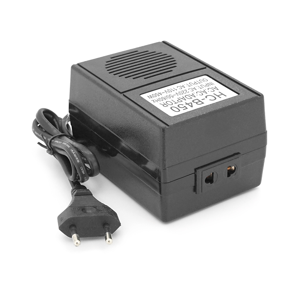 Перетворювач напруги трансформаторний 450W Input 220 V / Output 110V + універсальна розетка