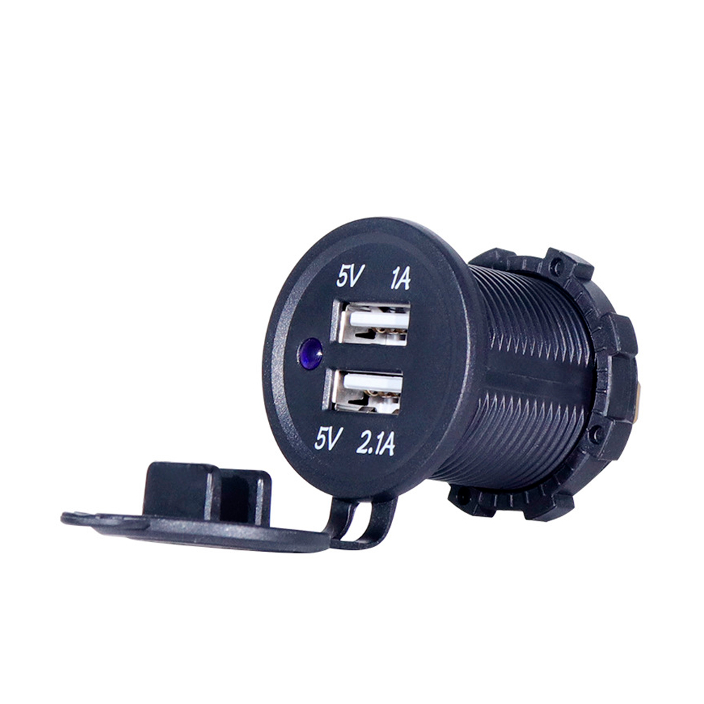 АЗП KWG-Р1,12-24V, 1xUSB 1.0A, 1xUSB 2.1A, 5V, Black, Box