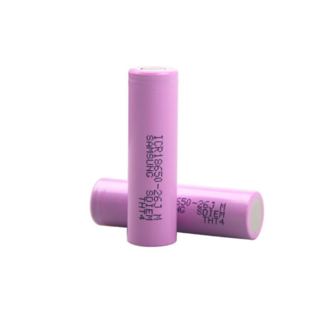 Акумулятор Li-Ion 18650 Samsung ICR18650-26J, 2600mAh, 5.2A, 4.2 / 3.6 / 2.5V, PINK, 2 шт в упаковці, ціна за 1 шт
