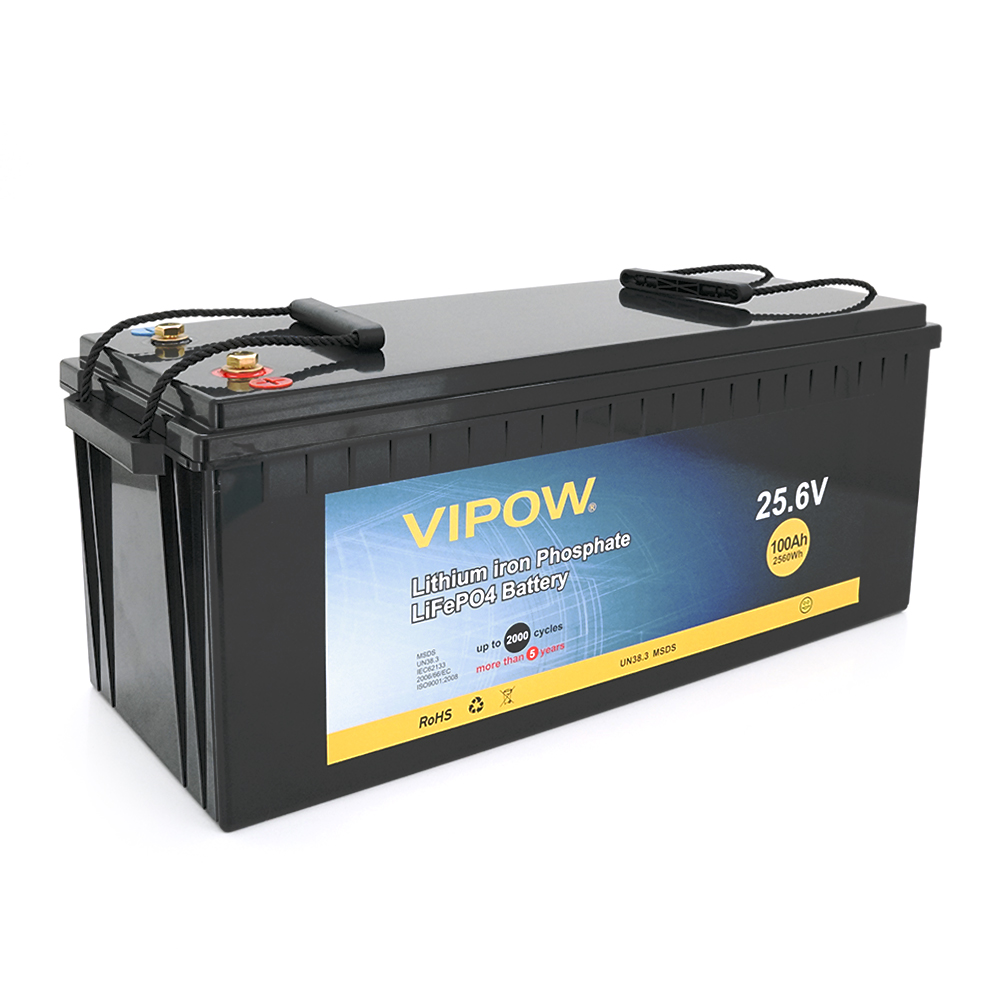 Літієвий акумулятор Vipow LiFePO4256-100/80 / 25.6 В / 100 А⋅год / LiFePO4