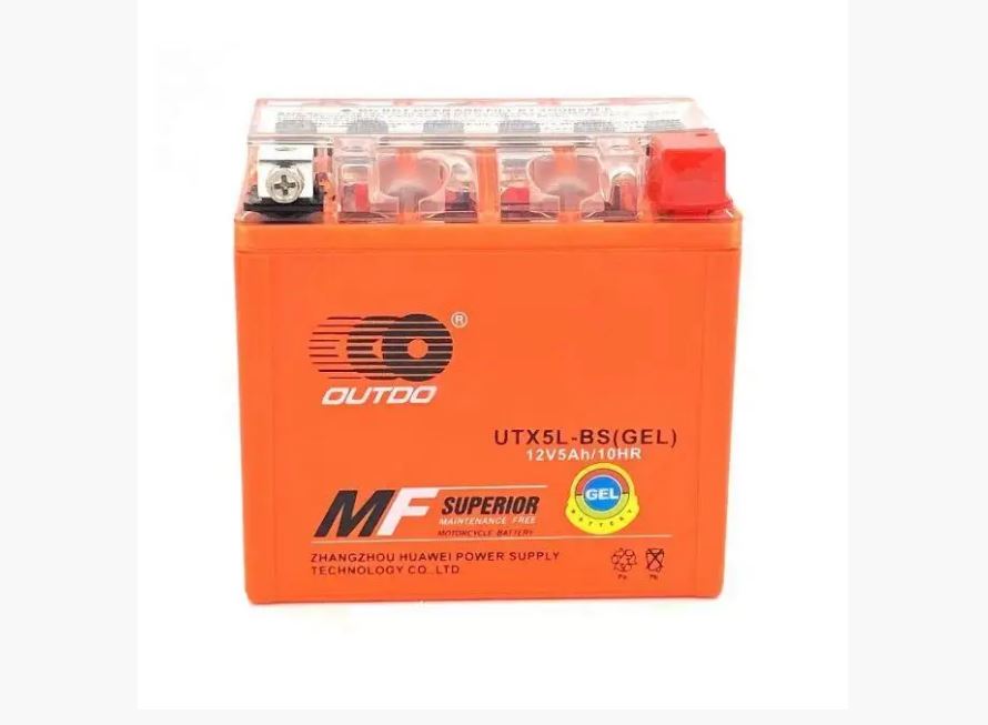 Мотоакумулятор OUTDO (Maxion) UTX5L-BS GEL, 12V 5 Ah (113 х 70 х 108), Orange, Q10