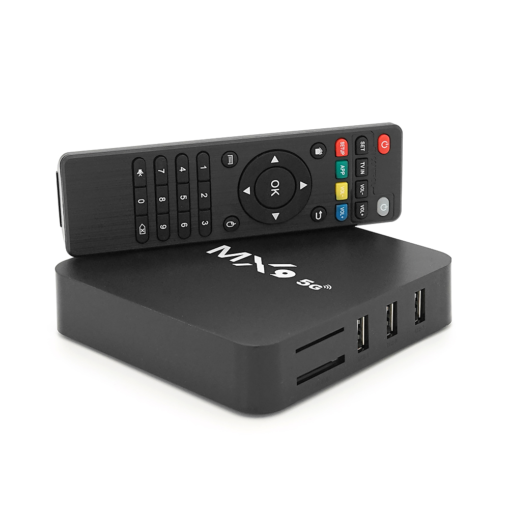 Медіа приставка MX9 4K 4 / 32G Smart TV Box (Android 9.0, ОЗУ 4Гб, 32Гб вбудованої пам'яті, 4-х ядерний процесор Cortex A7, ARM Mali-400 GPU