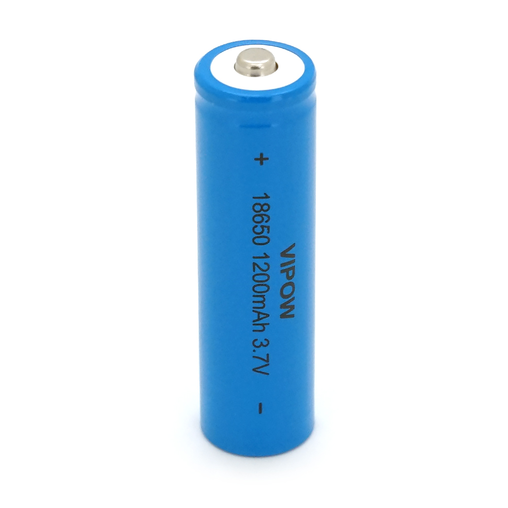 Акумулятор 18650 Li-Ion Vipow ICR18650 TipTop, 1200mAh, 3.7V, Blue Q50/500